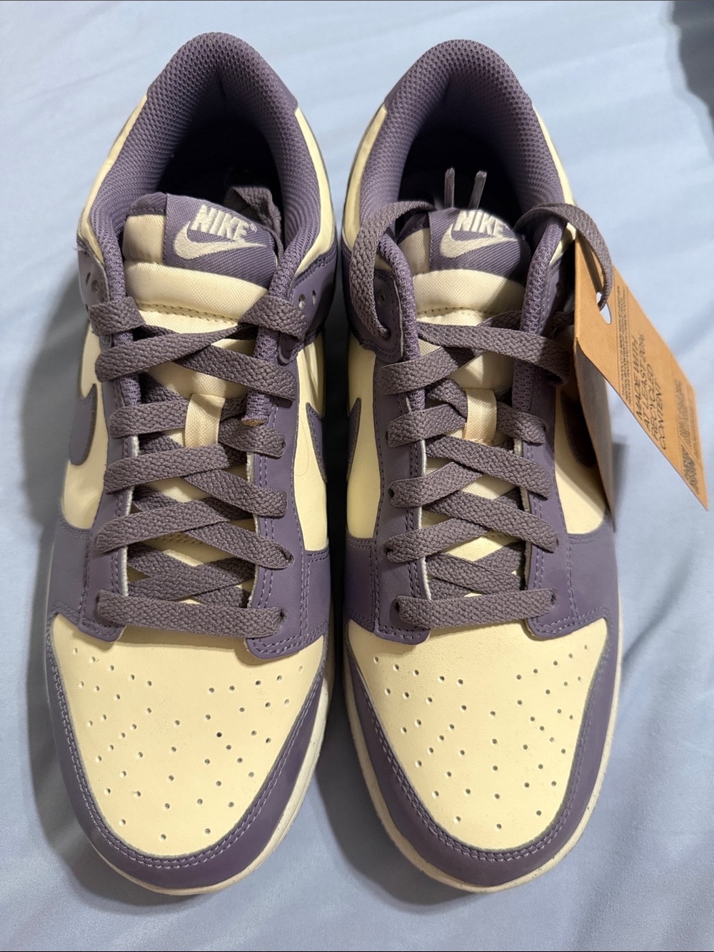 Nike Women’s Dunk Low Low-Top Sneakers in Cream and Purple- NEW with Tag